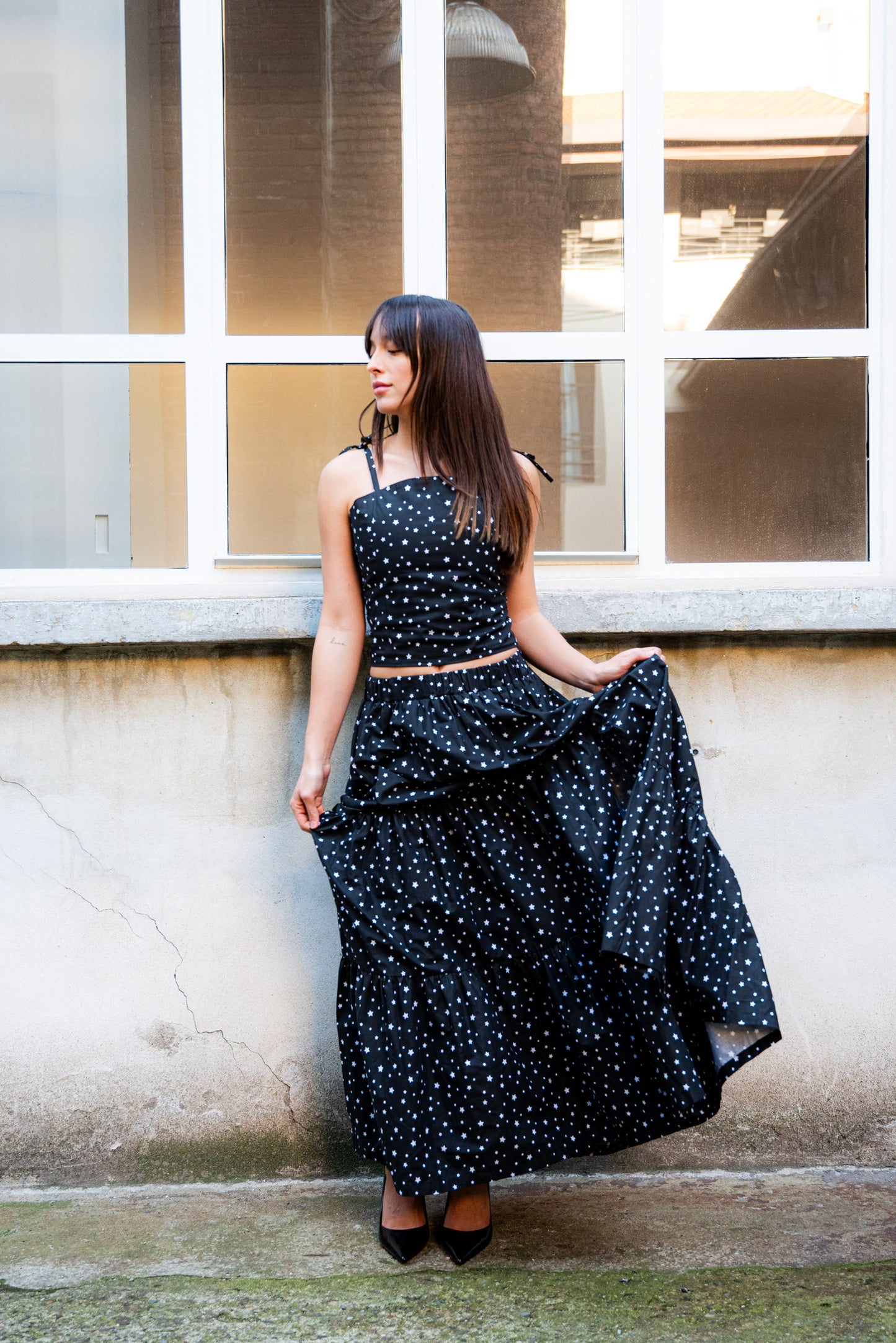Completo gonna Franci e top Capri in Cotone stelle