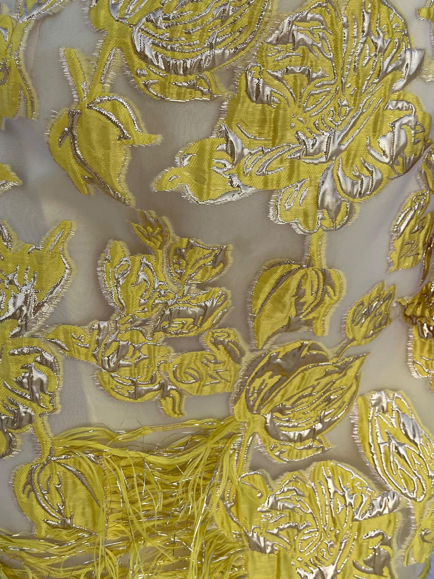 Gonna Astrid Broccato giallo e piume LIMITED EDITION spedita entro 3 settimane