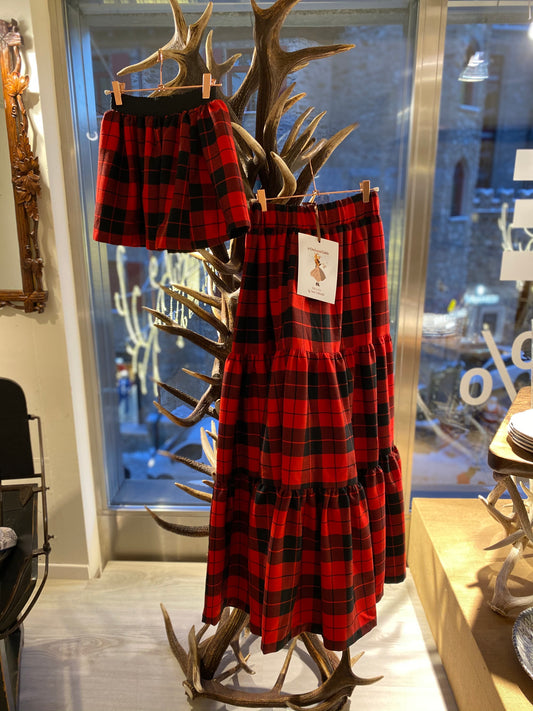 Gonna Franci Tartan e Mini Me Scacchi Rosso