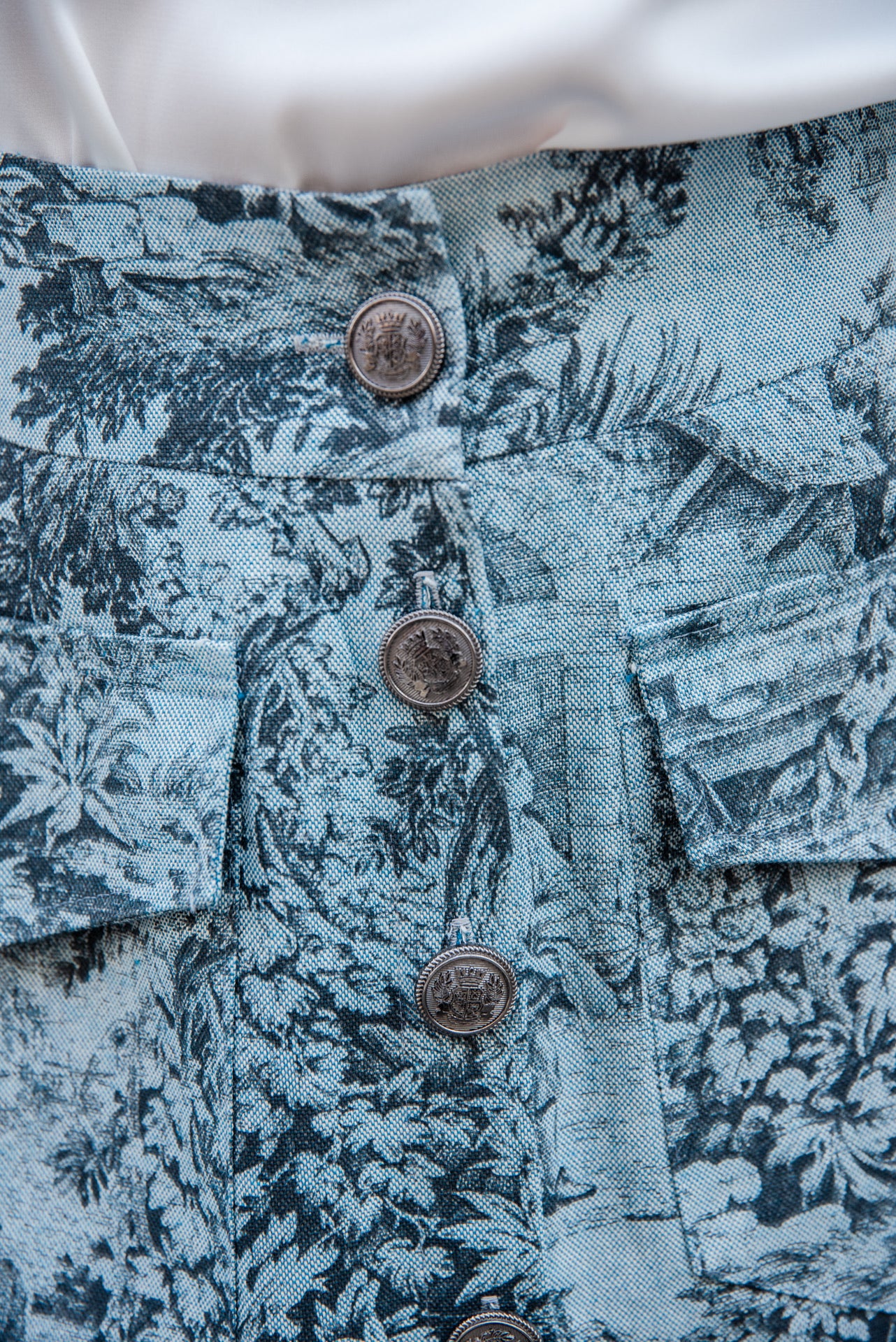 Gonna Toile de Jouy Azzurro Cielo
