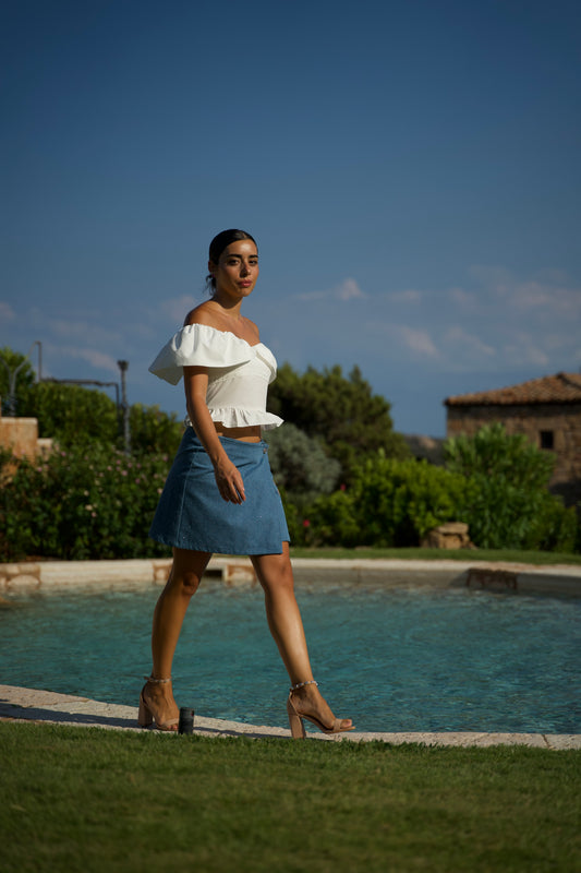 Gonna  Monica Fiori Jeans e strass