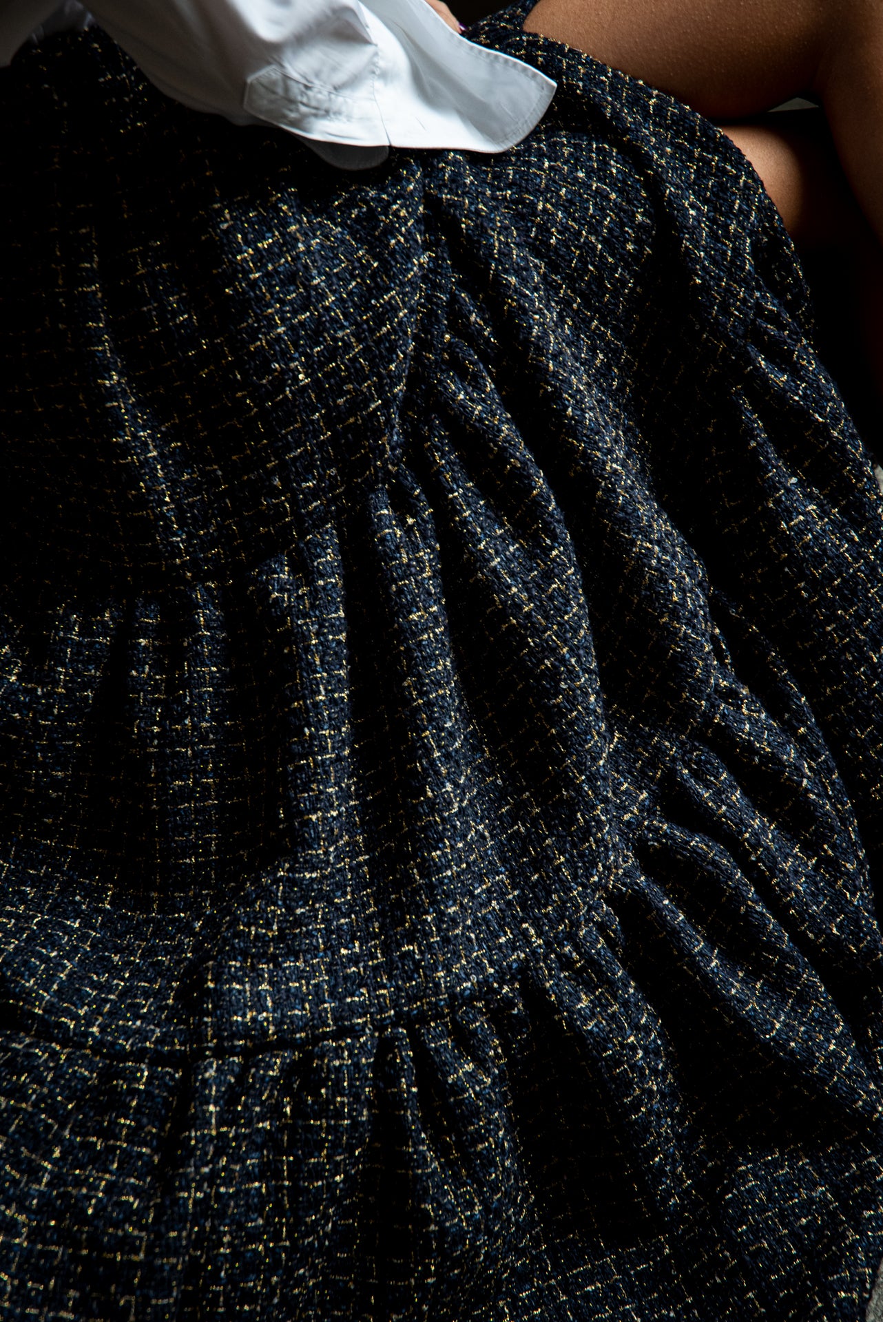 Gonna Franci Tweed Blu e Oro