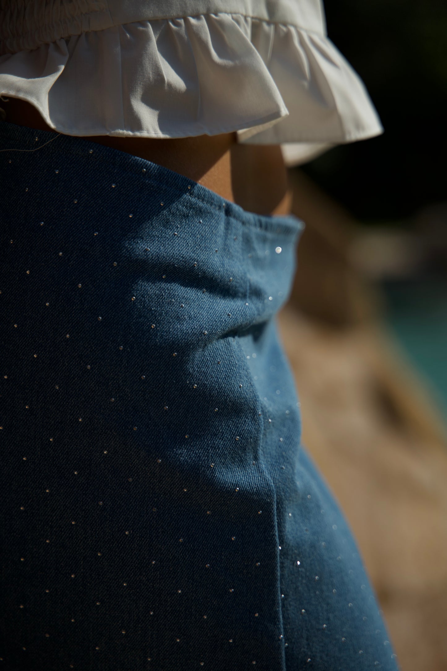 Gonna  Monica Fiori Jeans e strass