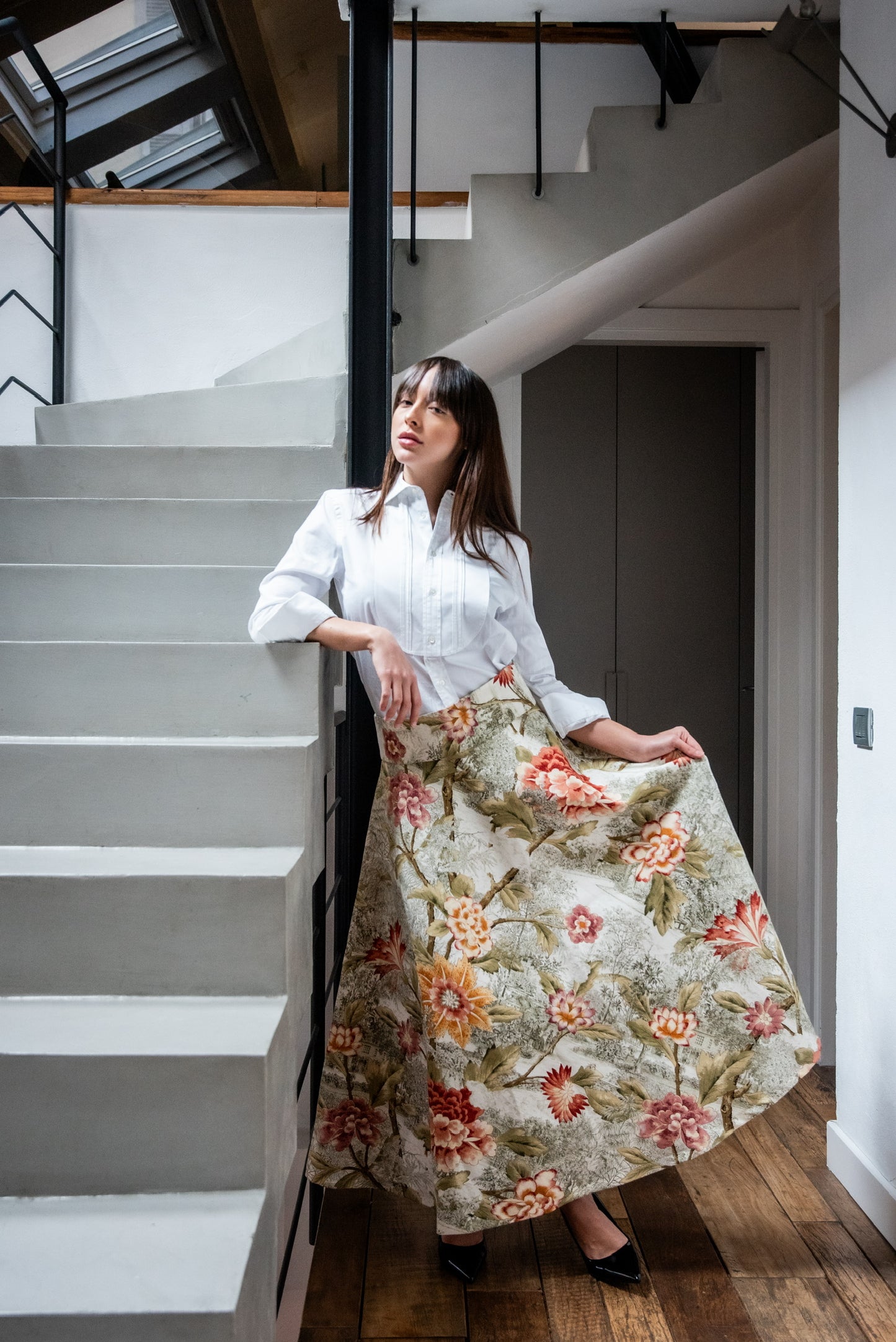 Gonna Valentina Fiori Lino