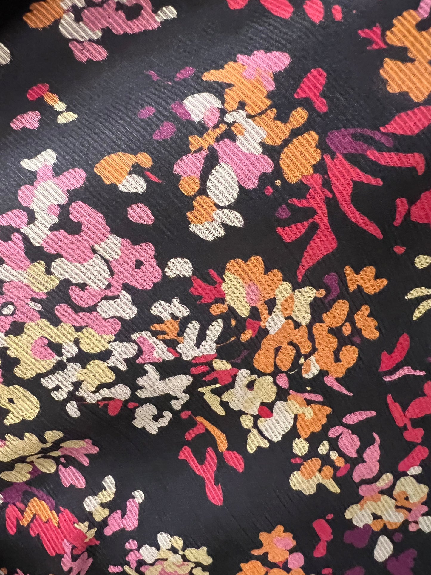 Gonna Malu’ Chiffon nero con fiori