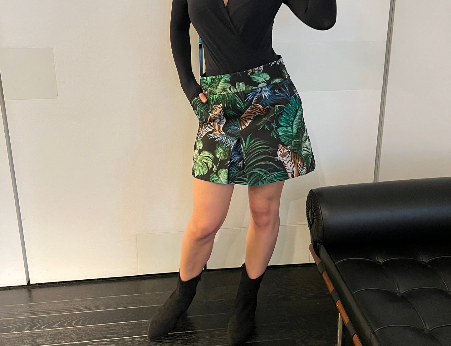 Minigonna Sofia broccato con Jungle