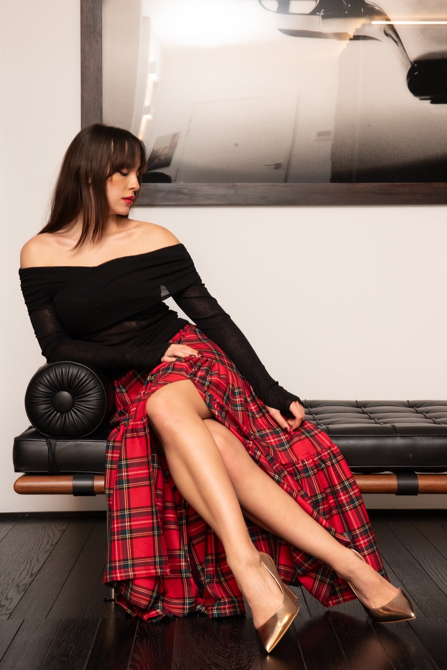 Gonna Franci Tartan Rossa