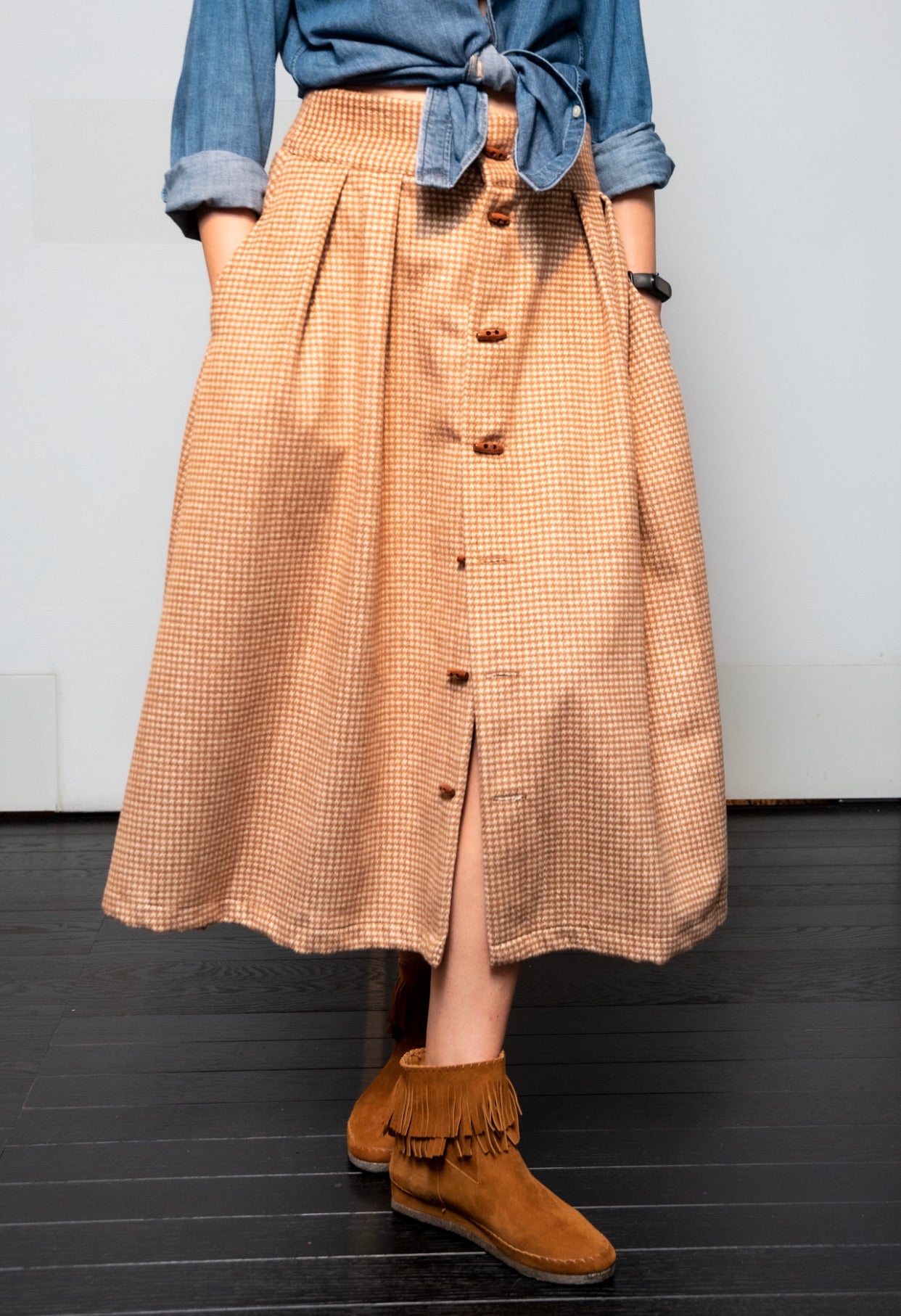 Gonna Miriam Lana Beige Biscotto