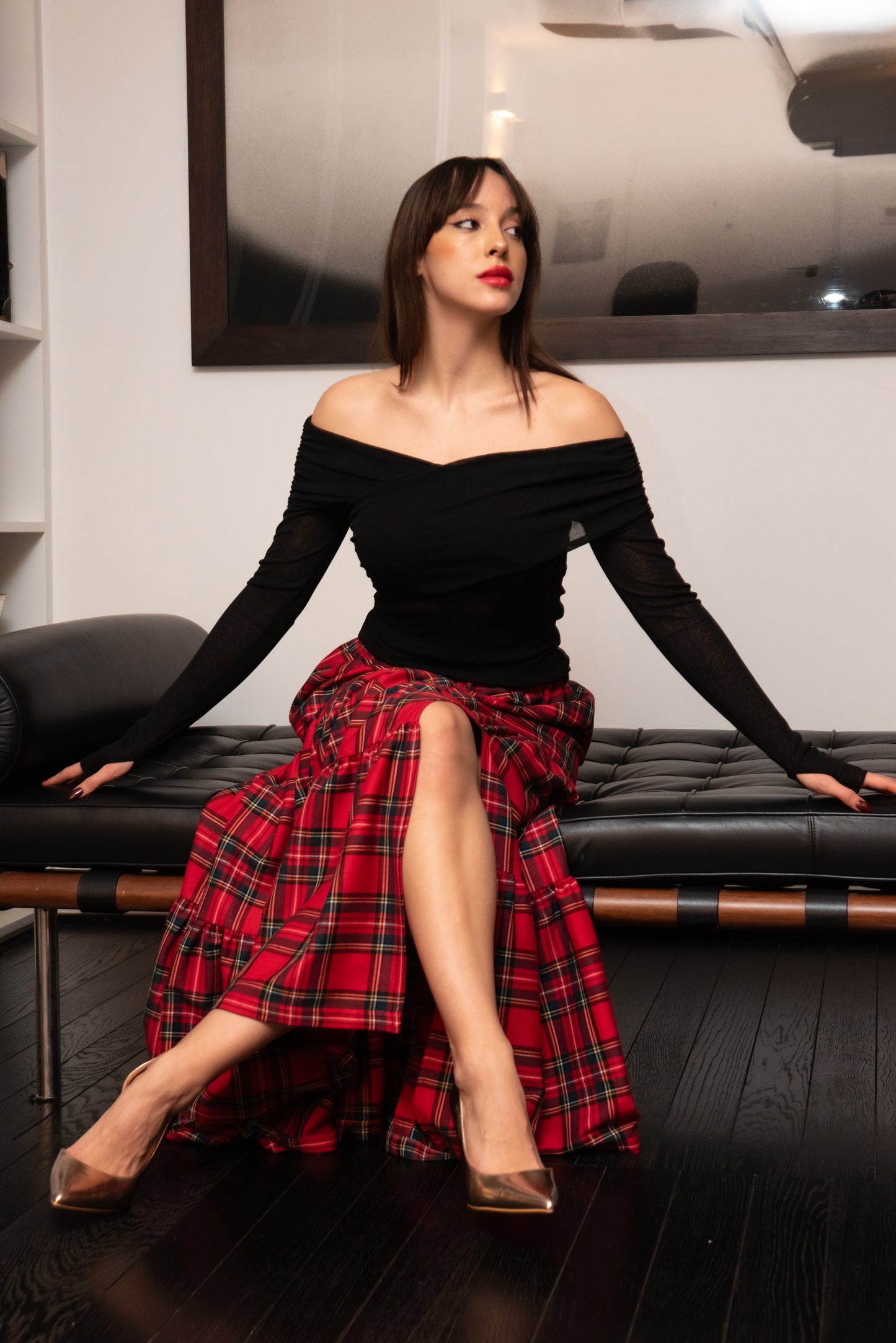 Gonna Franci Tartan Rossa