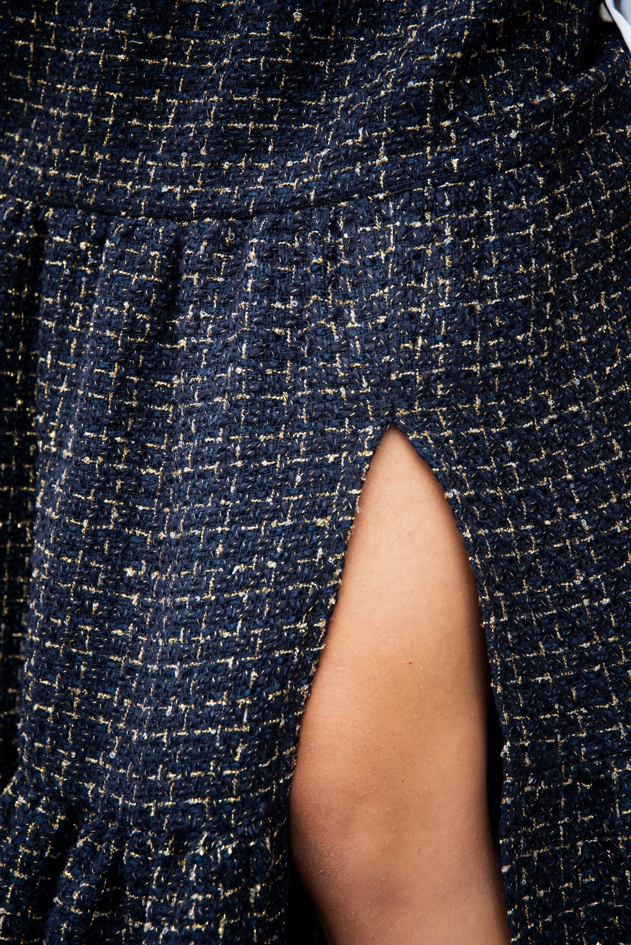 Gonna Franci Tweed Blu e Oro