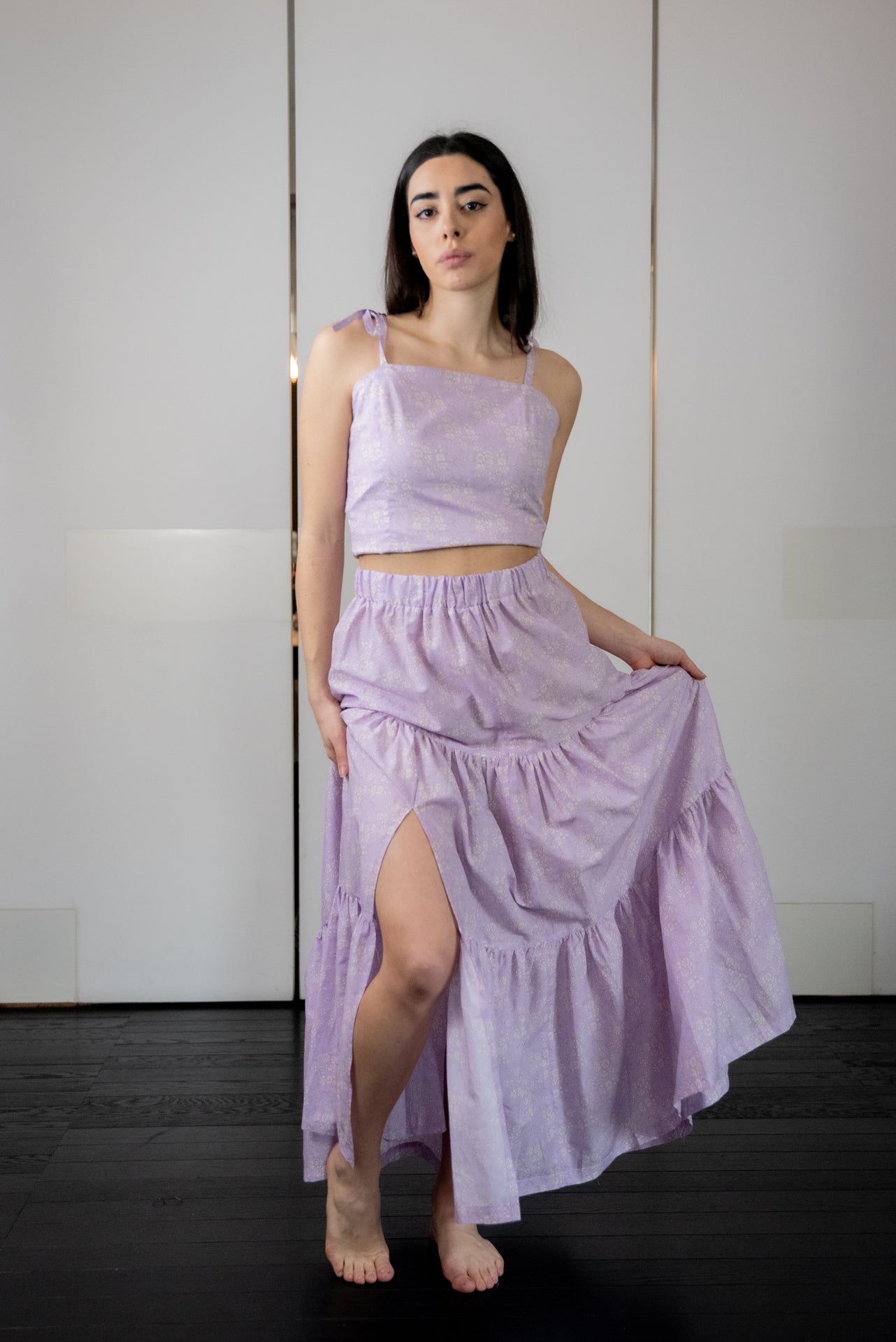 Completo gonna Franci e top Capri in Cotone Lyberty