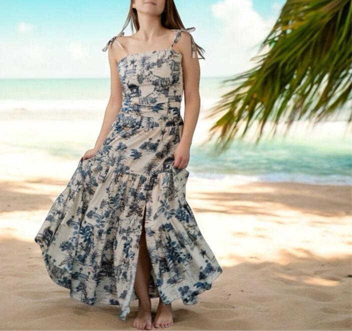 Completo gonna Franci i e top Capri in mussola di cotone motivi Bali