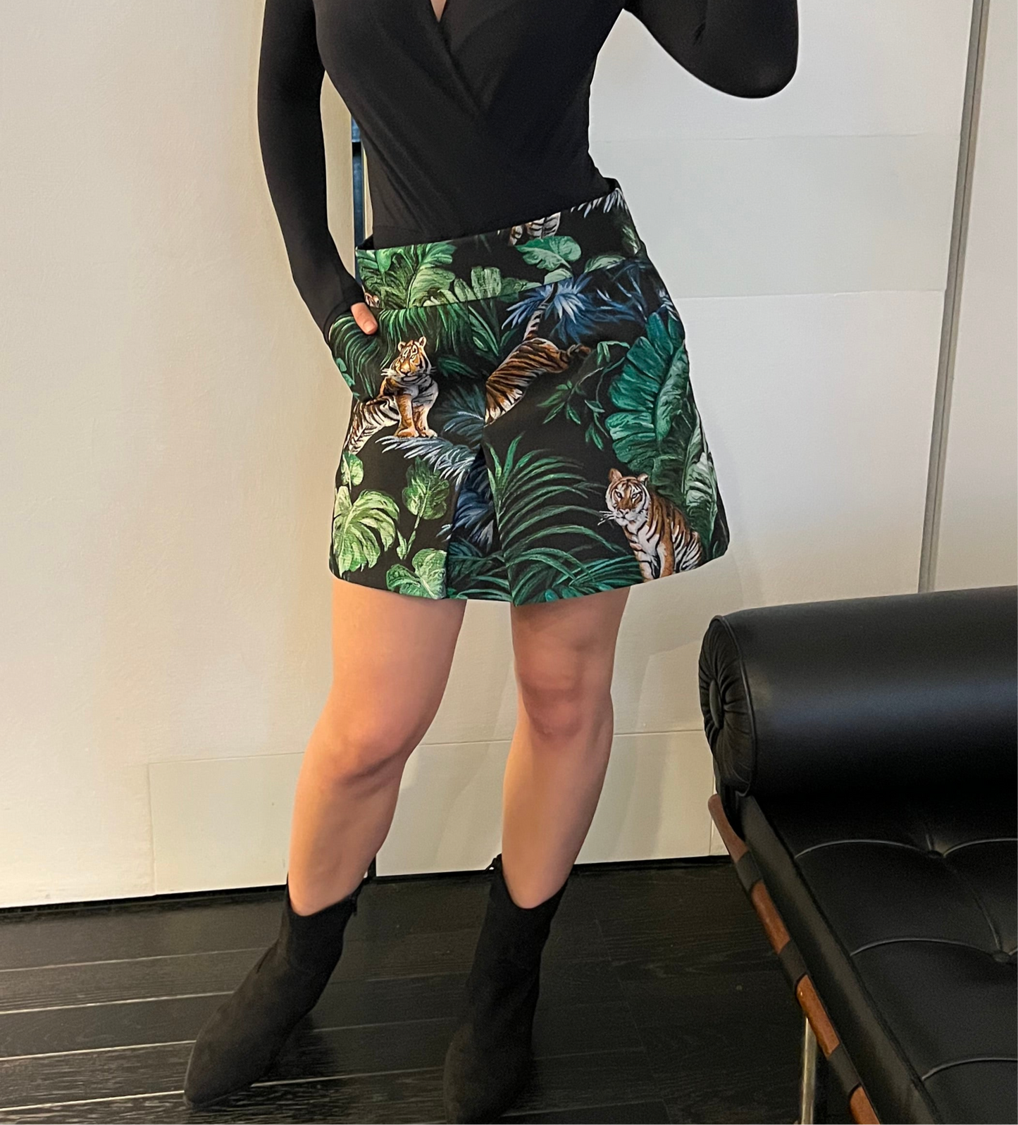 Minigonna Sofia broccato con Jungle