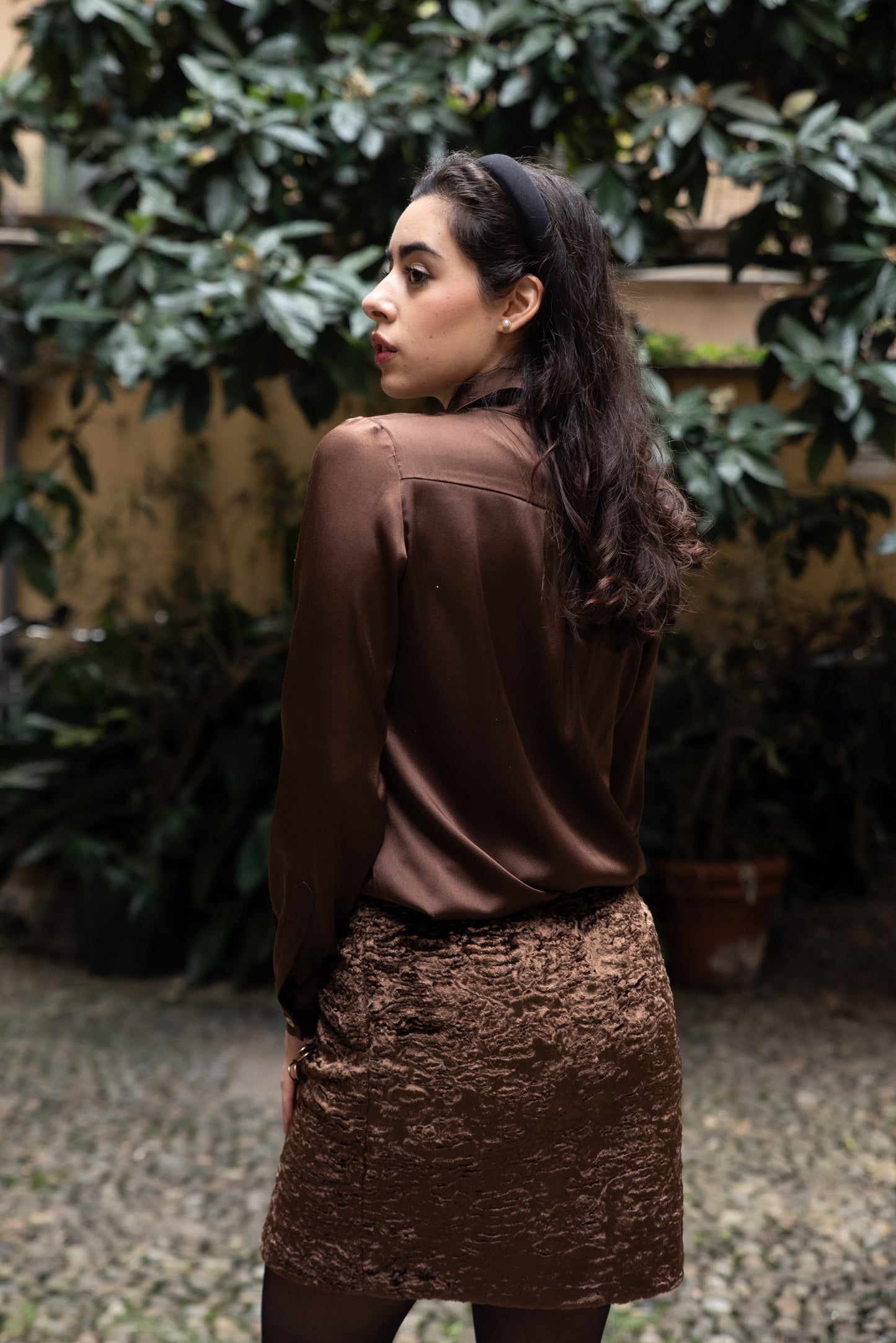 Minigonna Monica faux fur color marron glacé