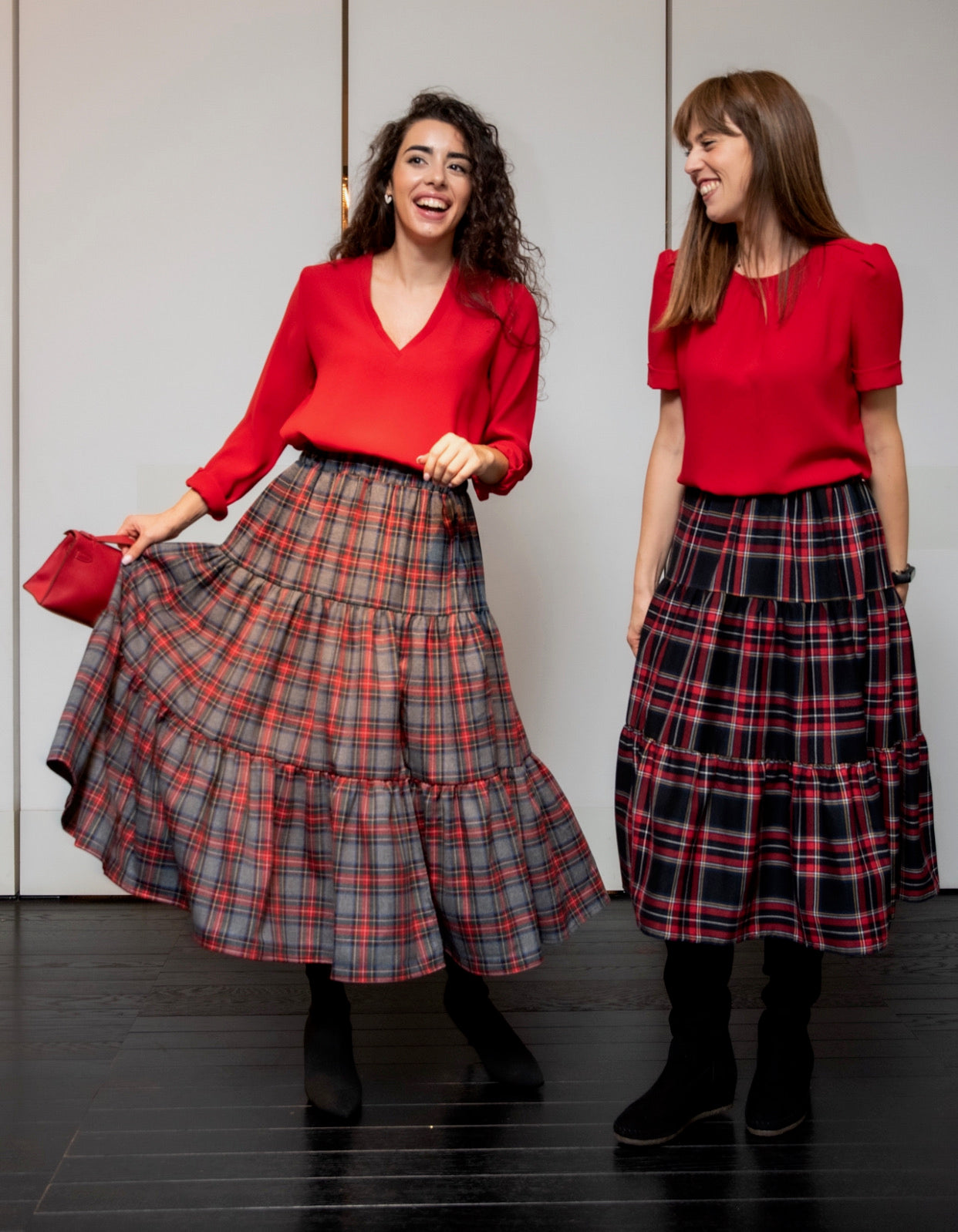 Gonna Franci Tartan Grigia