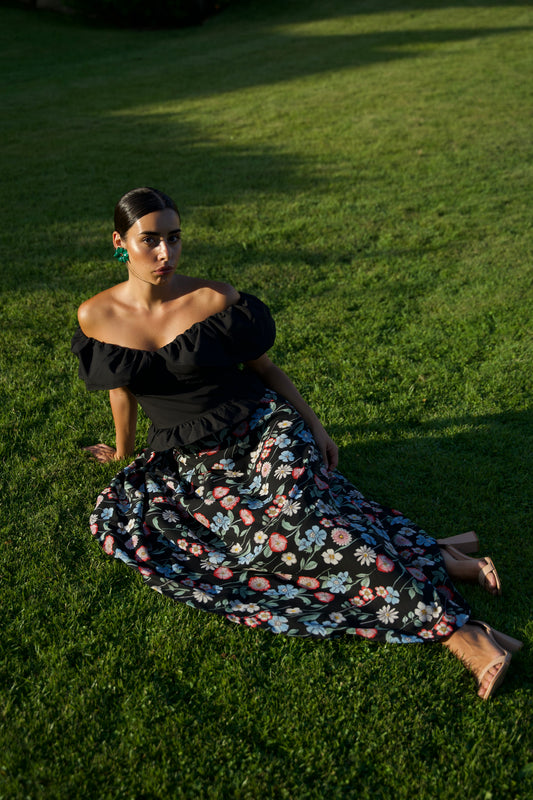 Gonna Valentina in chiffon a fiori