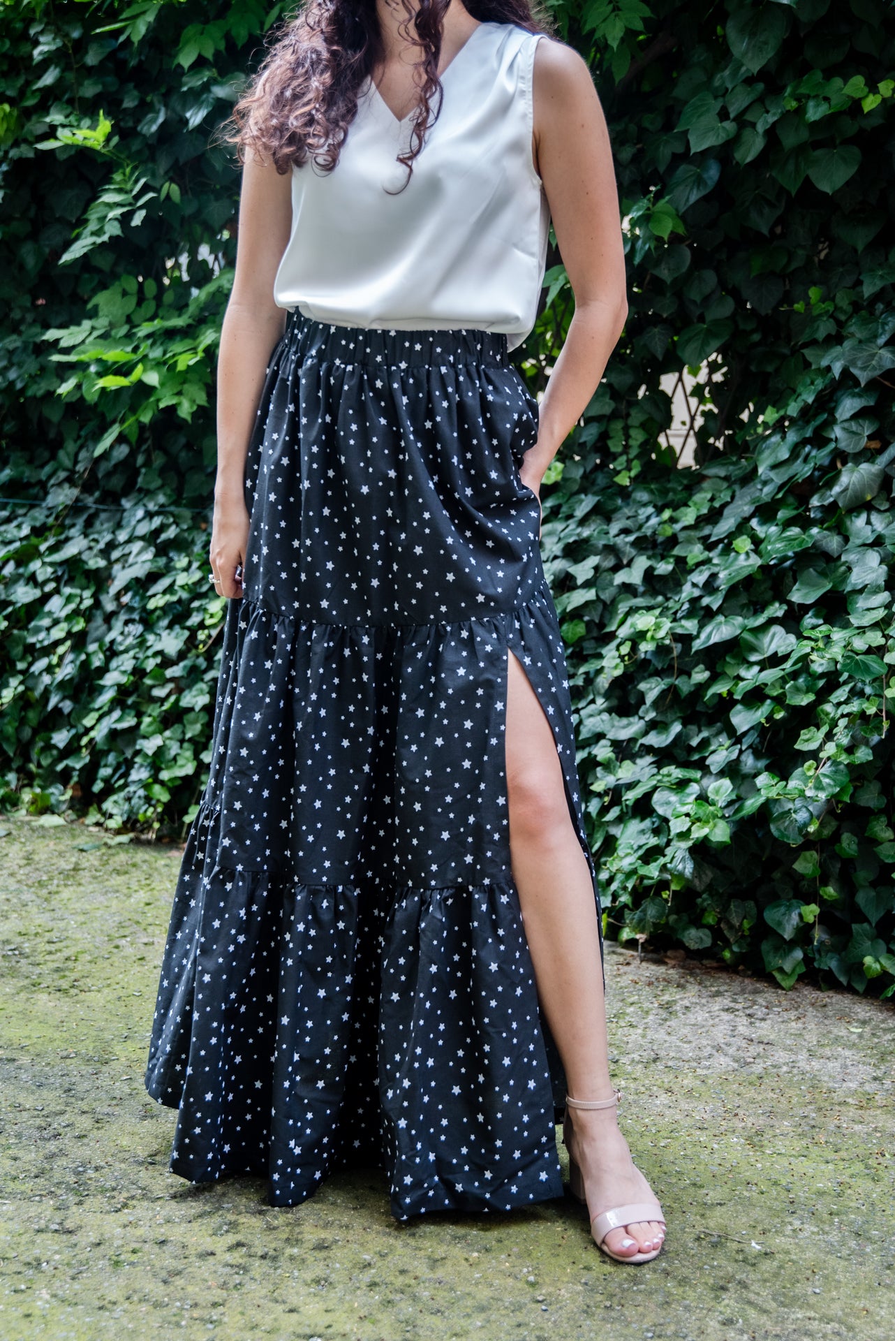 Gonna Franci Cotone Stelle nero