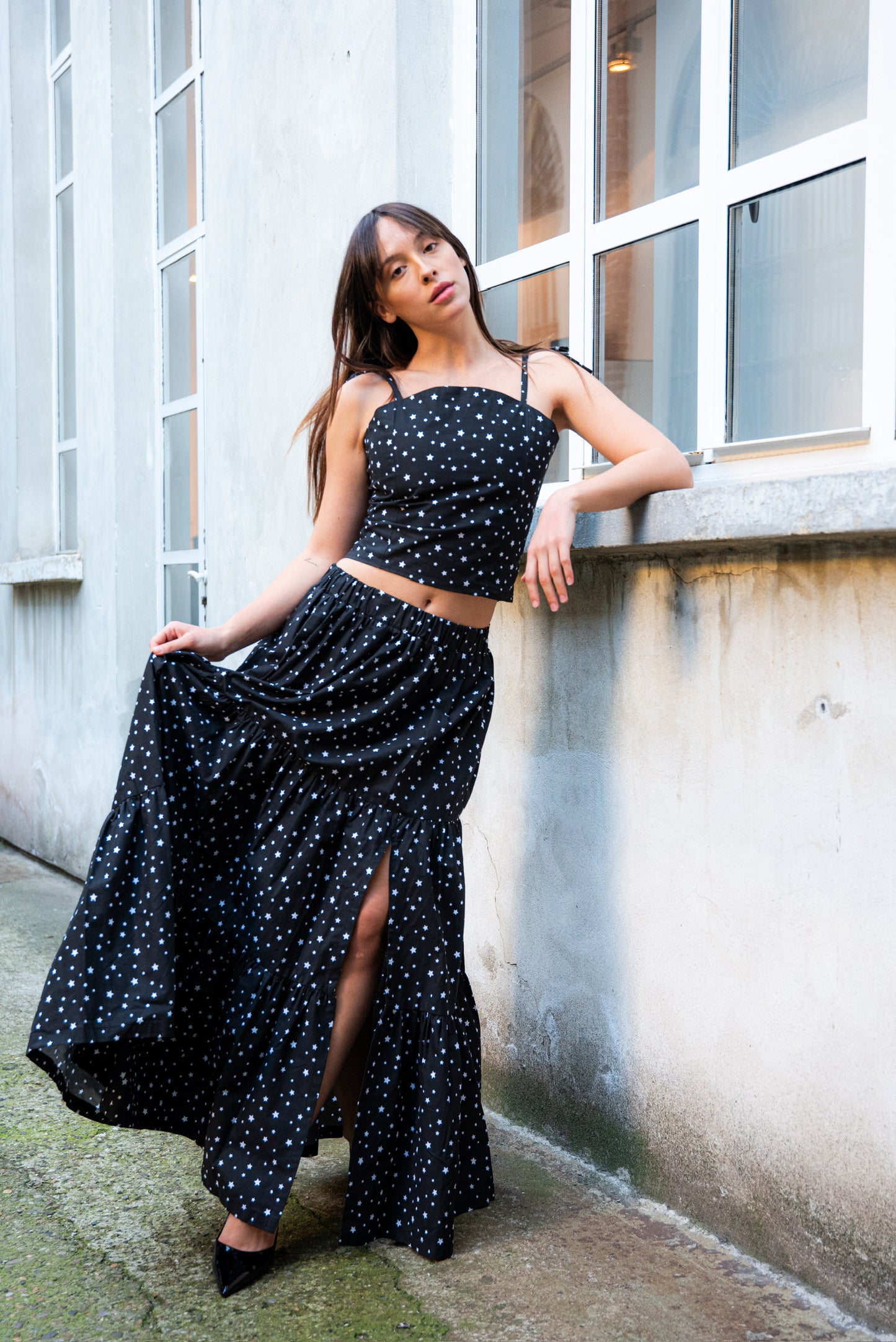 Completo gonna Franci e top Capri in Cotone stelle