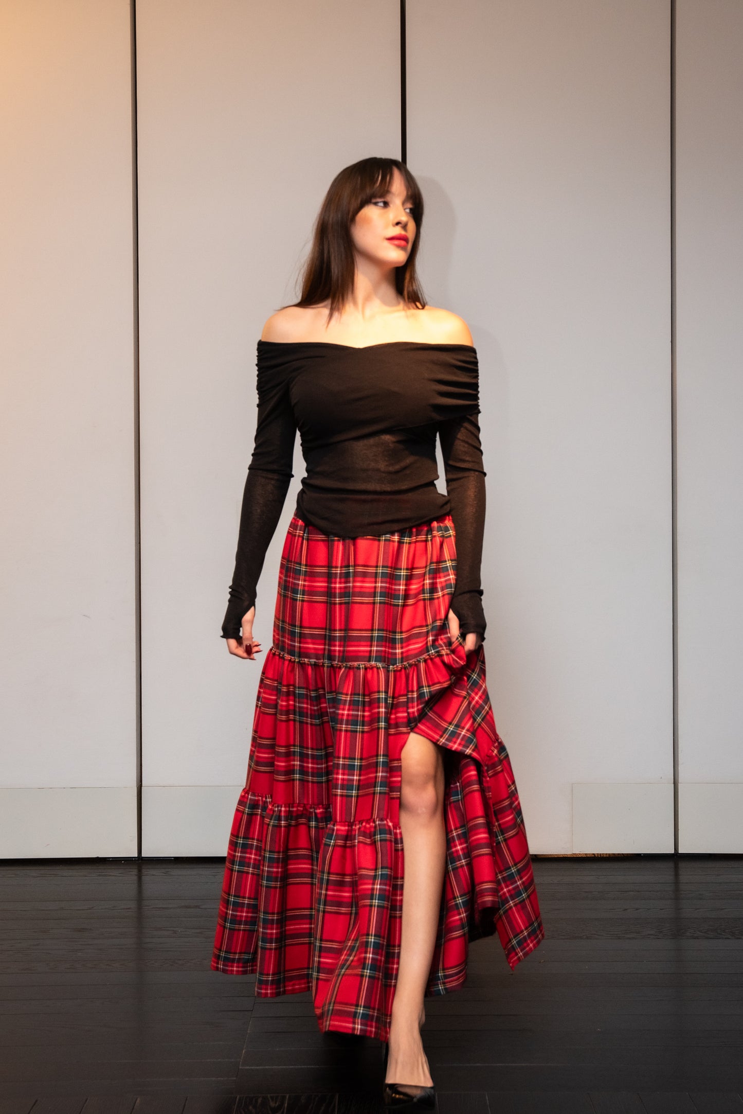 Gonna Franci Tartan Rossa