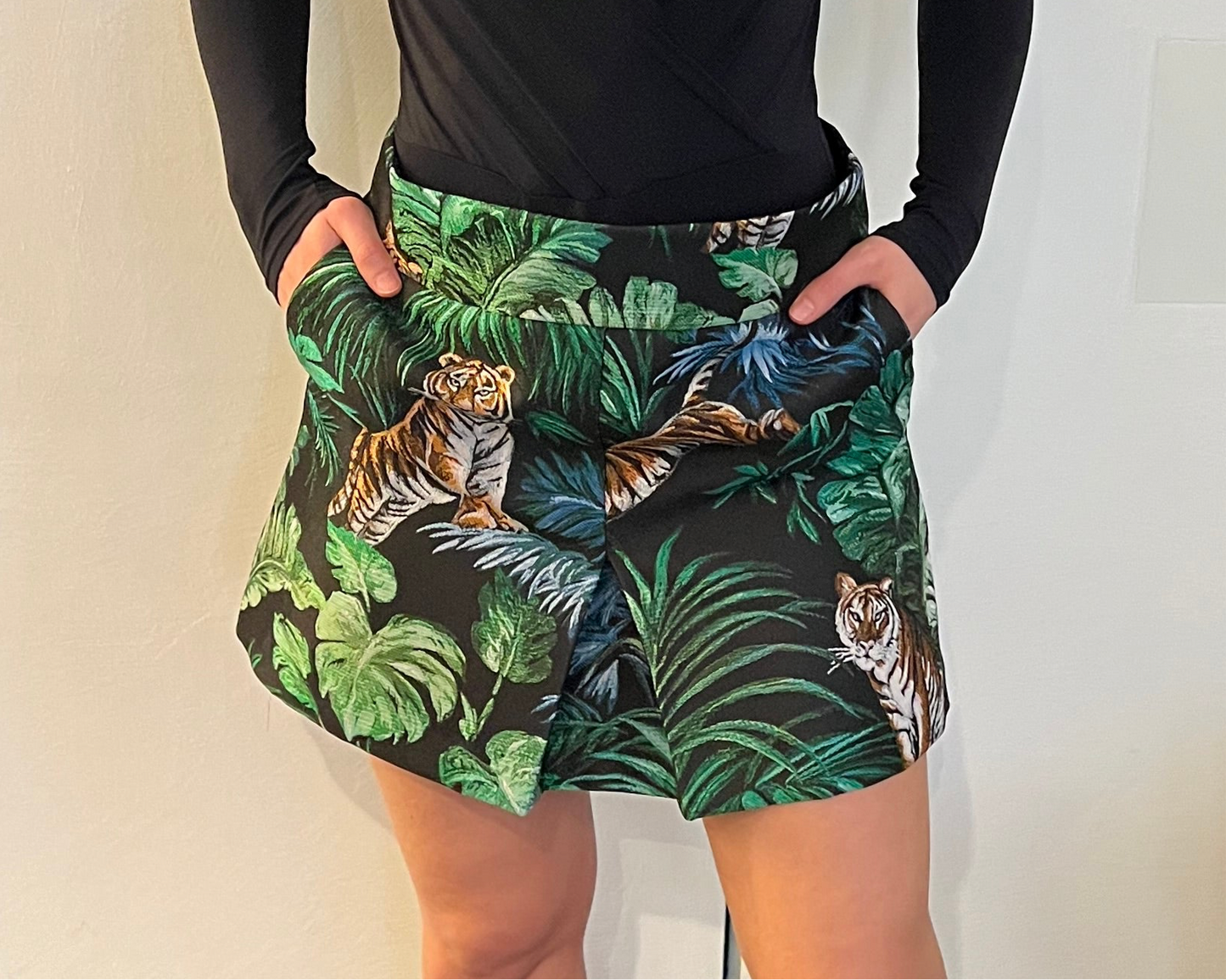 Minigonna Sofia broccato con Jungle