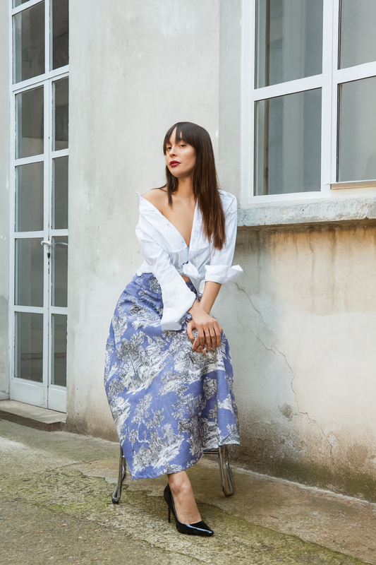 Gonna Valentina Toile de Jouy Pervinca
