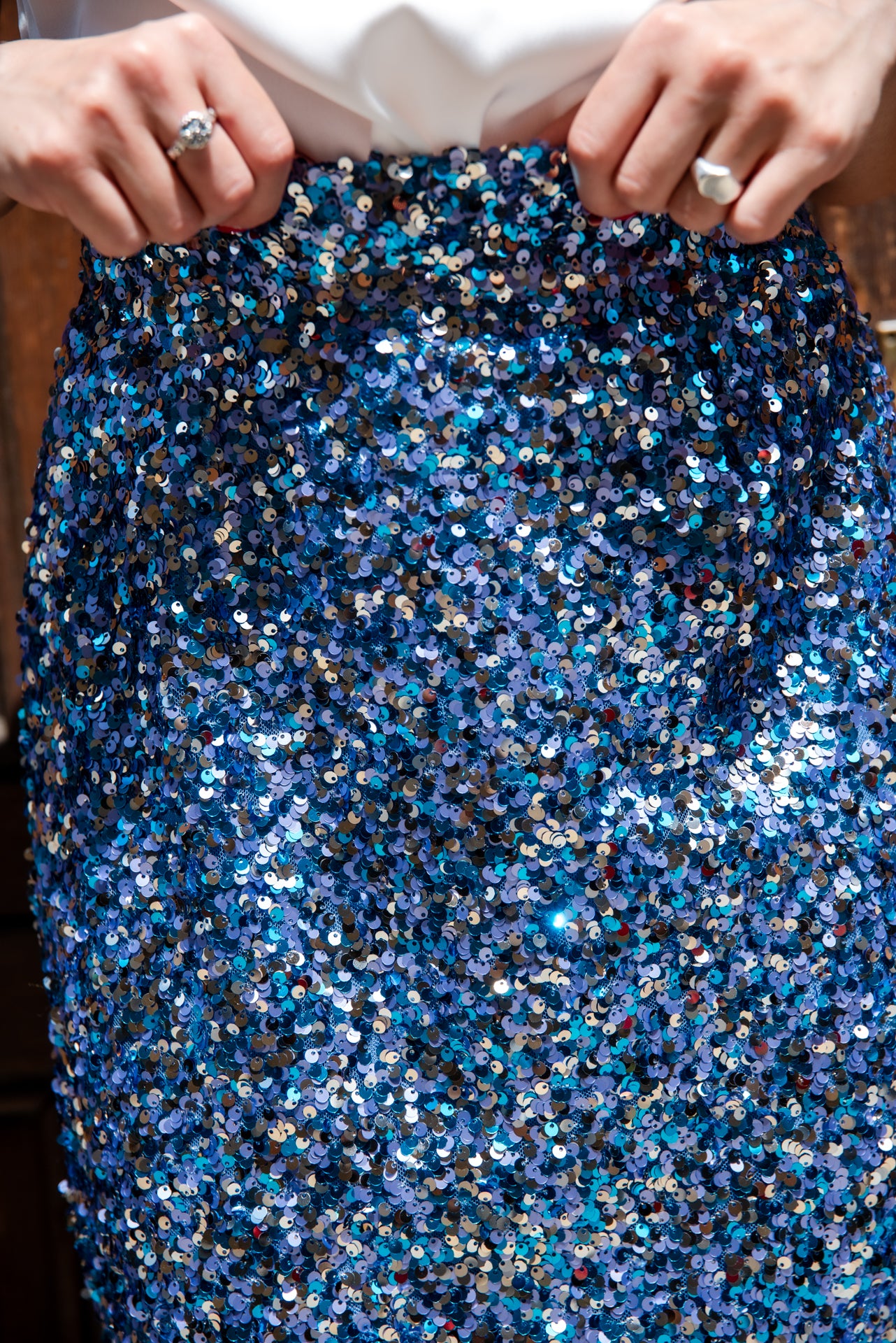 Gonna Giorgina Paillettes Cielo