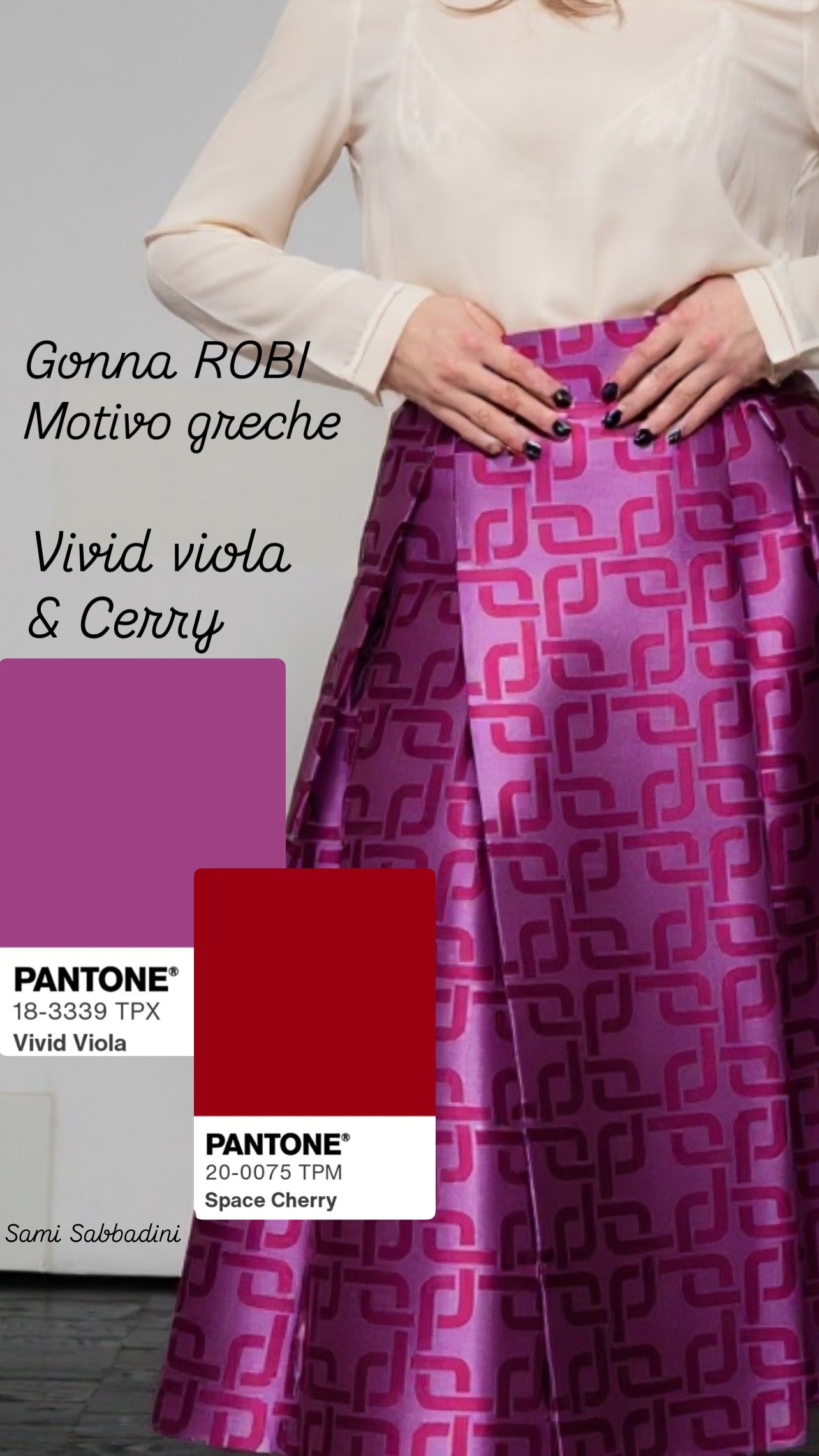 Gonna Robi Greche Fuxia e Rosso