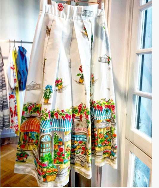 Gonna Trompe-l’oeil Flowers Market