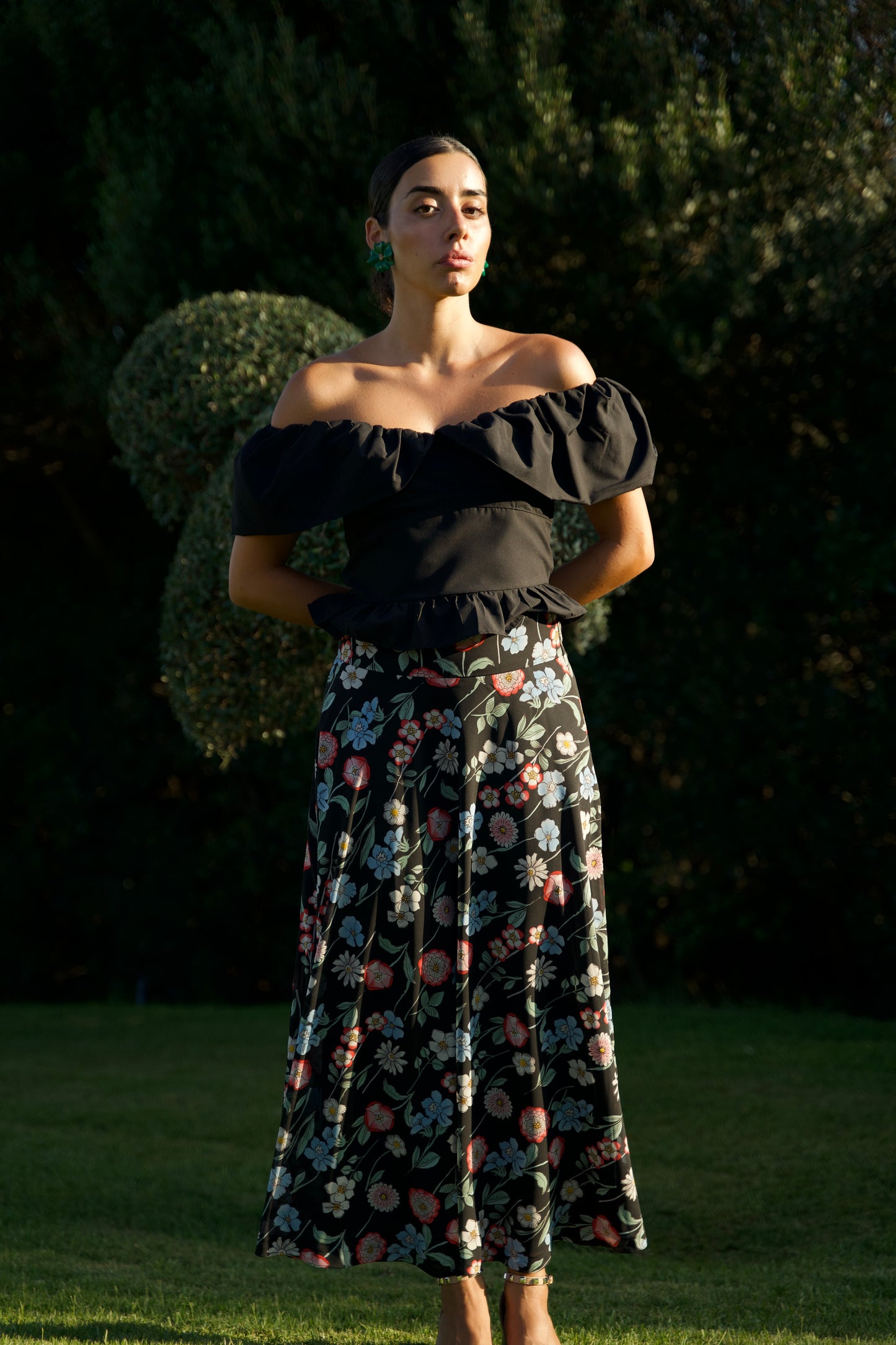 Gonna Valentina in chiffon a fiori